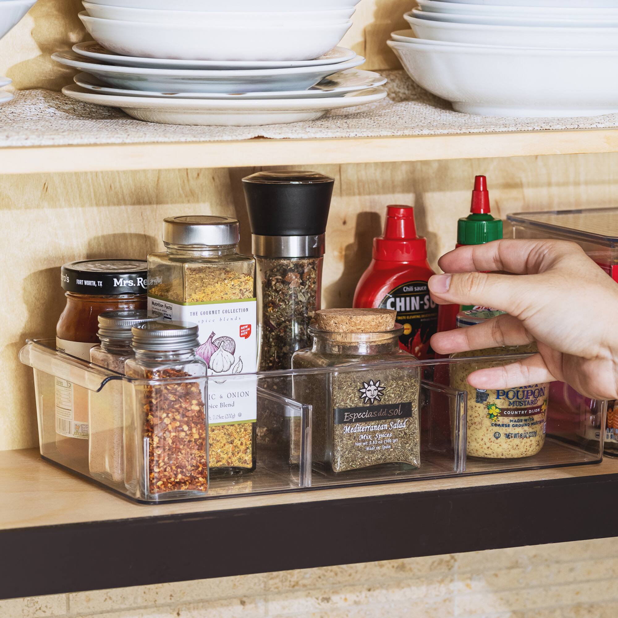 Sorbus 14.5" Clear Storage Organizer Bins with Removable Compartments, 3ct.